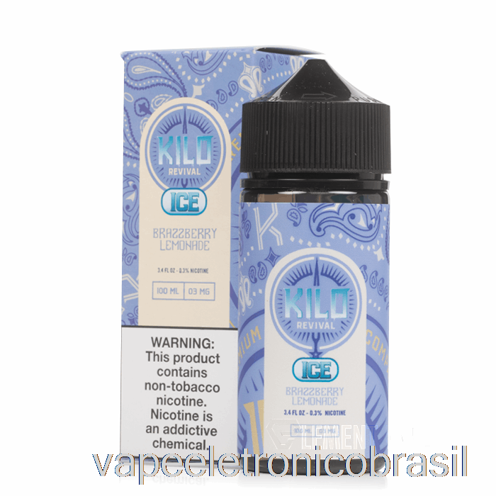 Vape Recarregável Gelo Brazzberry Limonada - Quilo Revival - 100ml 0mg